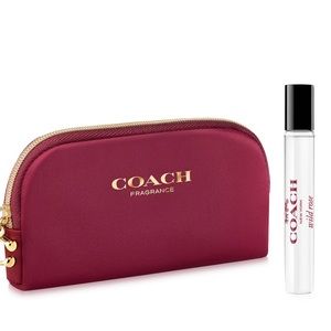 NIB! Coach Rose Eau De Parfum Spray 7.5ml & Coach Mini Pouch In Red